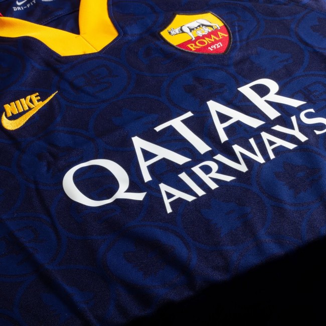 2019-20 AS Roma Third Navy #7 Hassler Soccer Shirt Jersey - Click Image to Close
