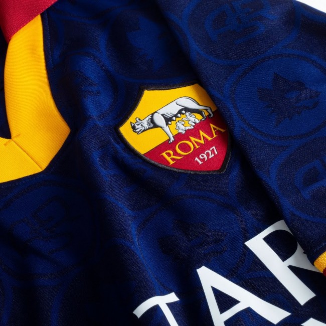 2019-20 AS Roma Third Navy #9 Voller Soccer Shirt Jersey - Click Image to Close