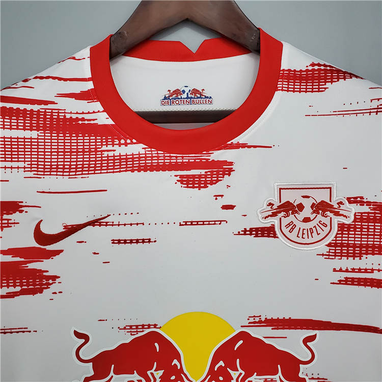 RB Leipzig 21-22 Home Kit Soccer Jersey Red&White Football Shirt - Click Image to Close