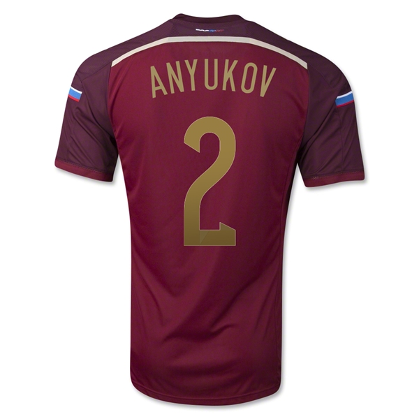 2014 Russia #2 ANYUKOV Home Red Jersey Shirt - Click Image to Close