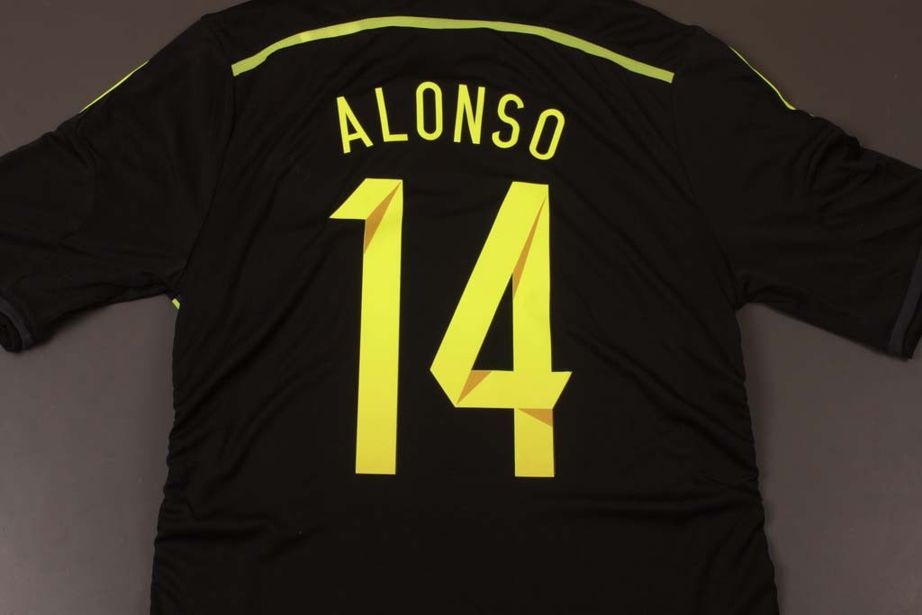 14-15 SPAIN ALONSO #14 AWAY SOCCER JERSEY - Click Image to Close