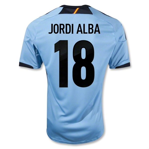 2012 Spain #18 ALBA Blue Away Soccer Jersey Shirt - Click Image to Close