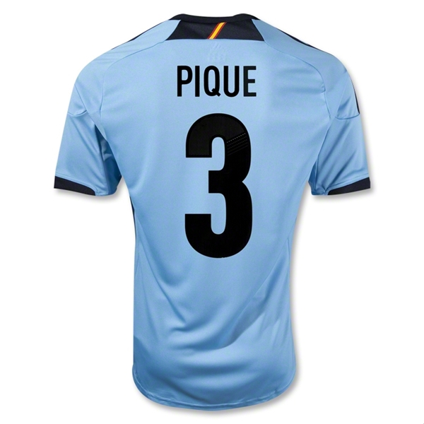 2012 Spain #3 PIQUE Blue Away Soccer Jersey Shirt - Click Image to Close