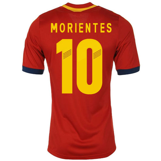 2013 Spain #10 Morientes Red Home Soccer Jersey Shirt - Click Image to Close