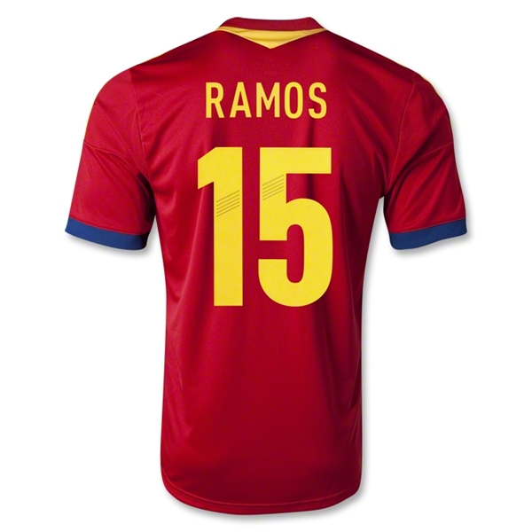 2013 Spain #15 RAMOS Red Home Soccer Jersey Shirt - Click Image to Close