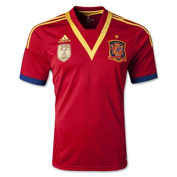 2013 Spain #18 Jordi Alba Red Home Soccer Jersey Shirt - Click Image to Close