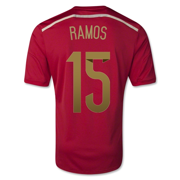 2014 Spain #15 RAMOS Home Red Jersey Shirt - Click Image to Close