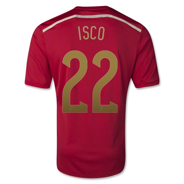 2014 Spain #22 ISCO Home Red Jersey Shirt - Click Image to Close