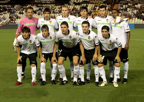 2009-10 Valencia Home Retro Soccer Jersey Shirt - Click Image to Close