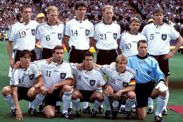 1996 WEST GERMANY RETRO HOME WHITE SOCCER SHIRT - Click Image to Close