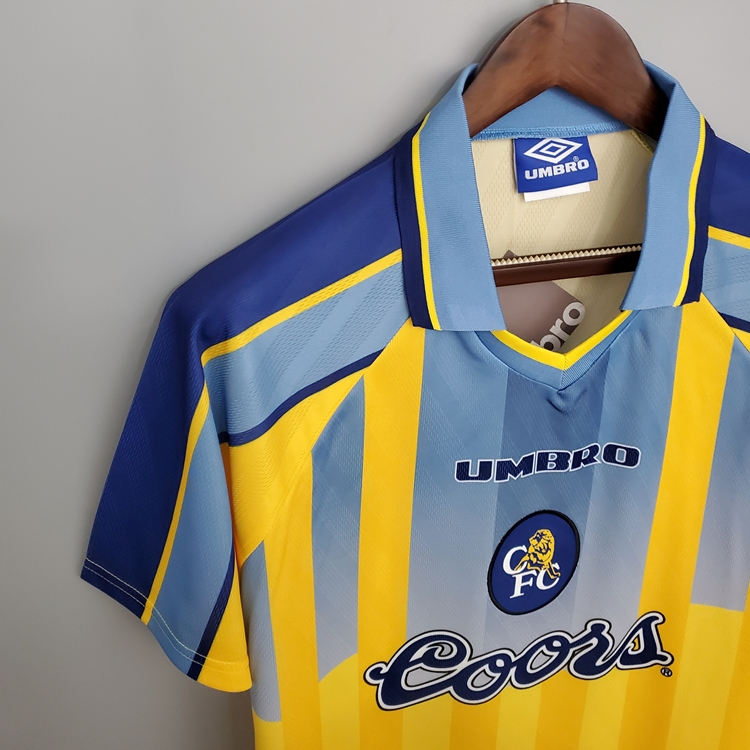 95-97 CHELSEA RETRO AWAY YELLOW SOCCER SHIRT JERSEY - Click Image to Close